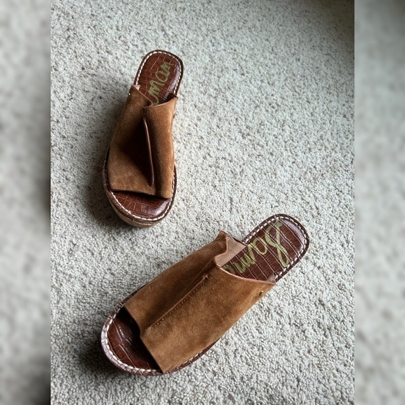 Sam Edelman Ranger wedge platform suede sandals - Picture 1 of 7